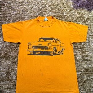Vintage Car Graphic Men's Orange T-Shirt